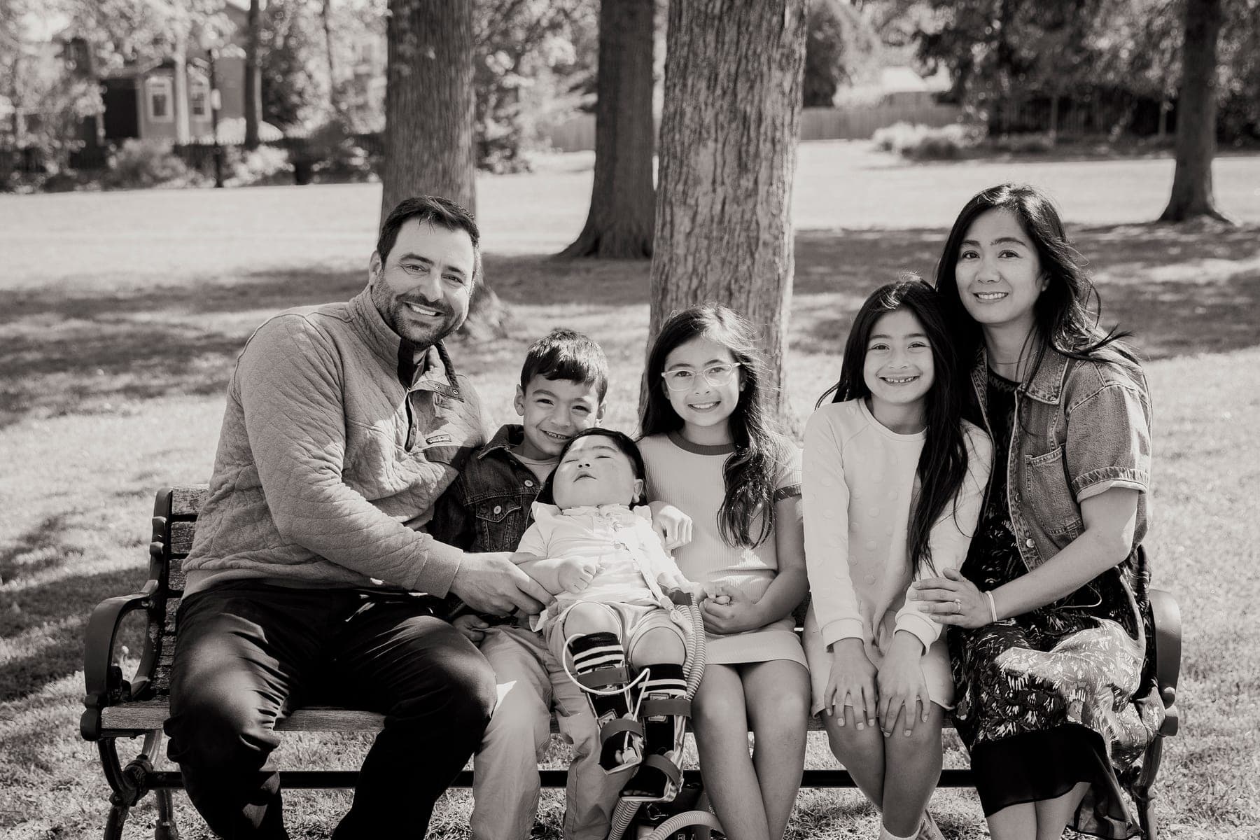 Ace is pictured with his family.